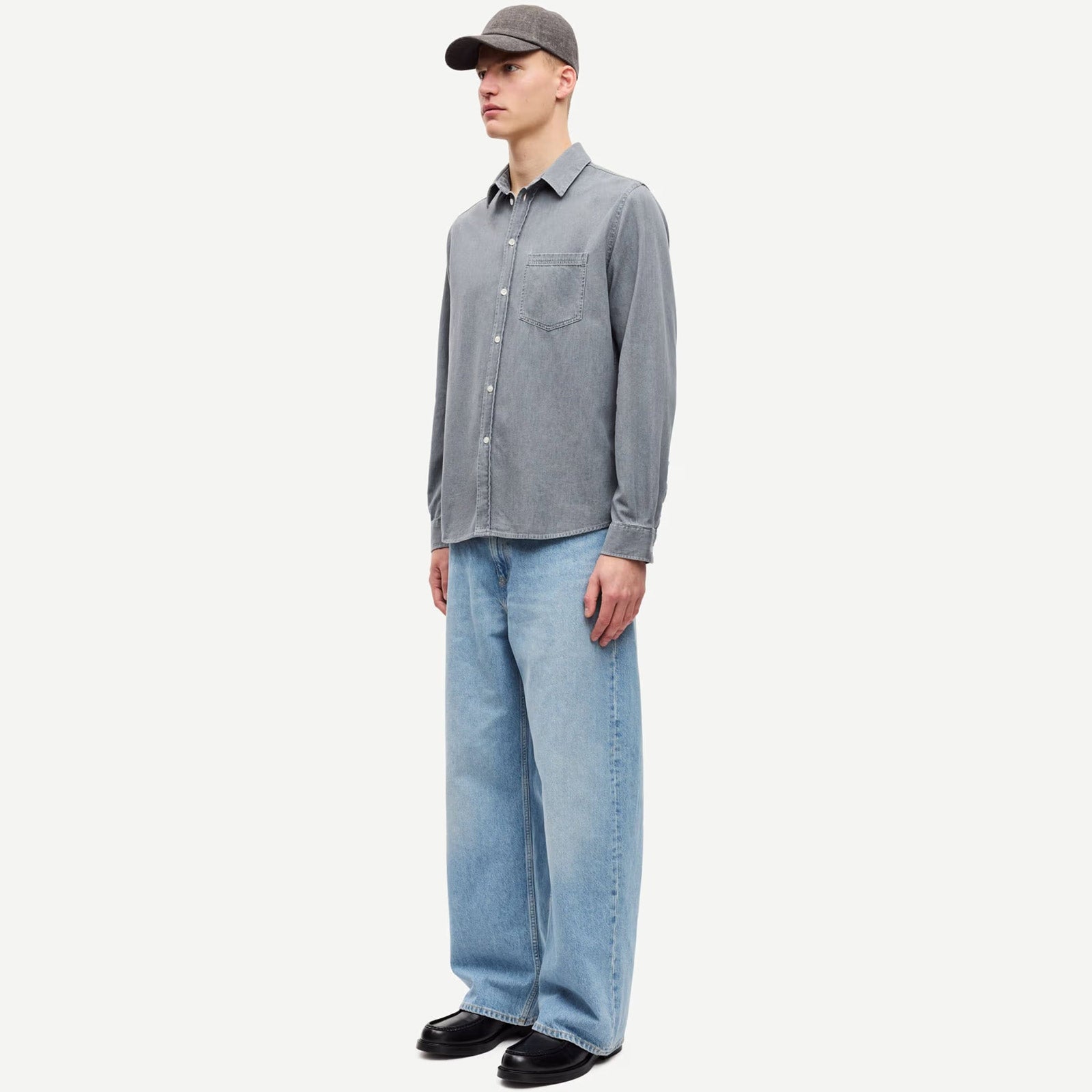 Saryan P Shirt 15248 light grey chambray Samsoe Samsoe