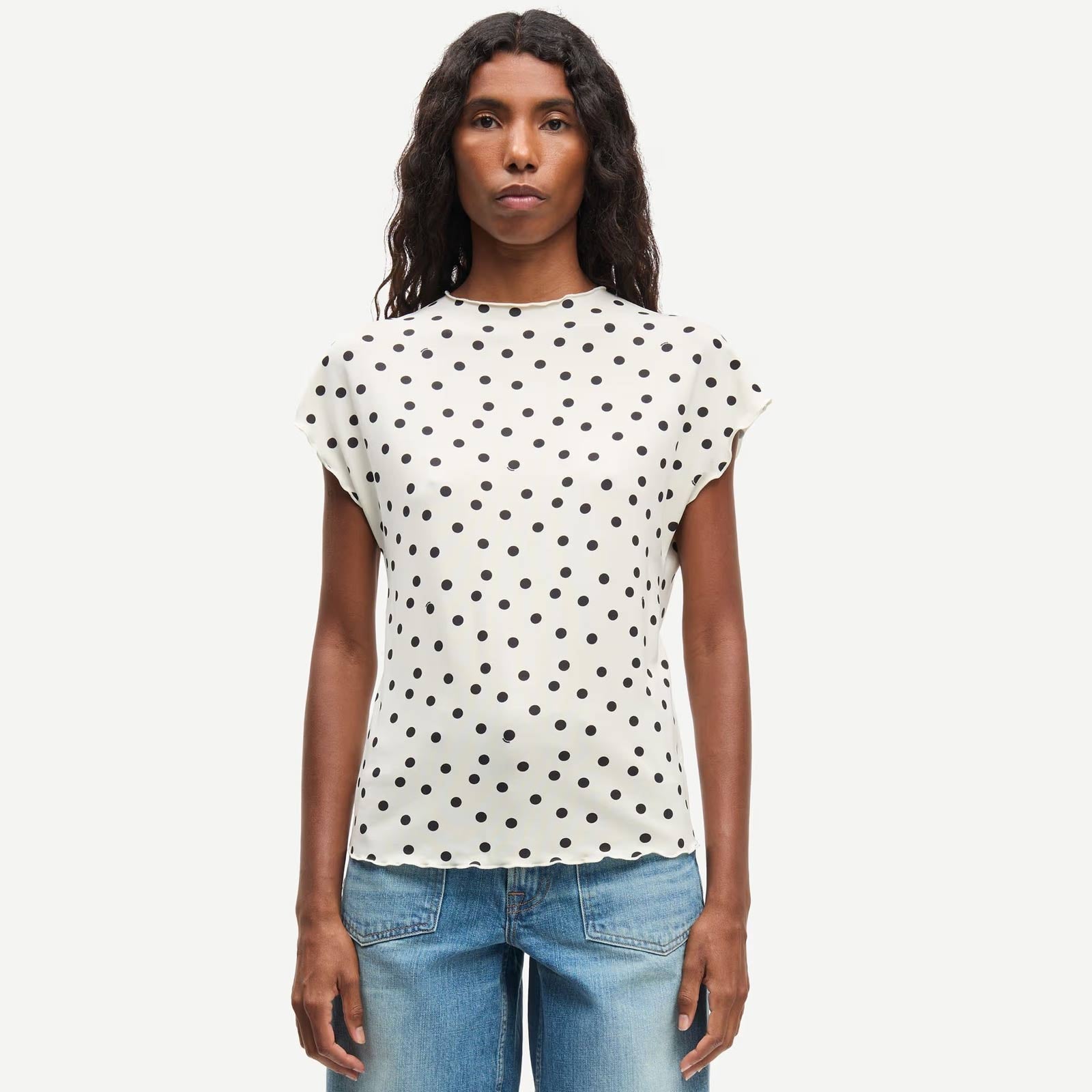 Saumi Top 16113 drifting dots egret