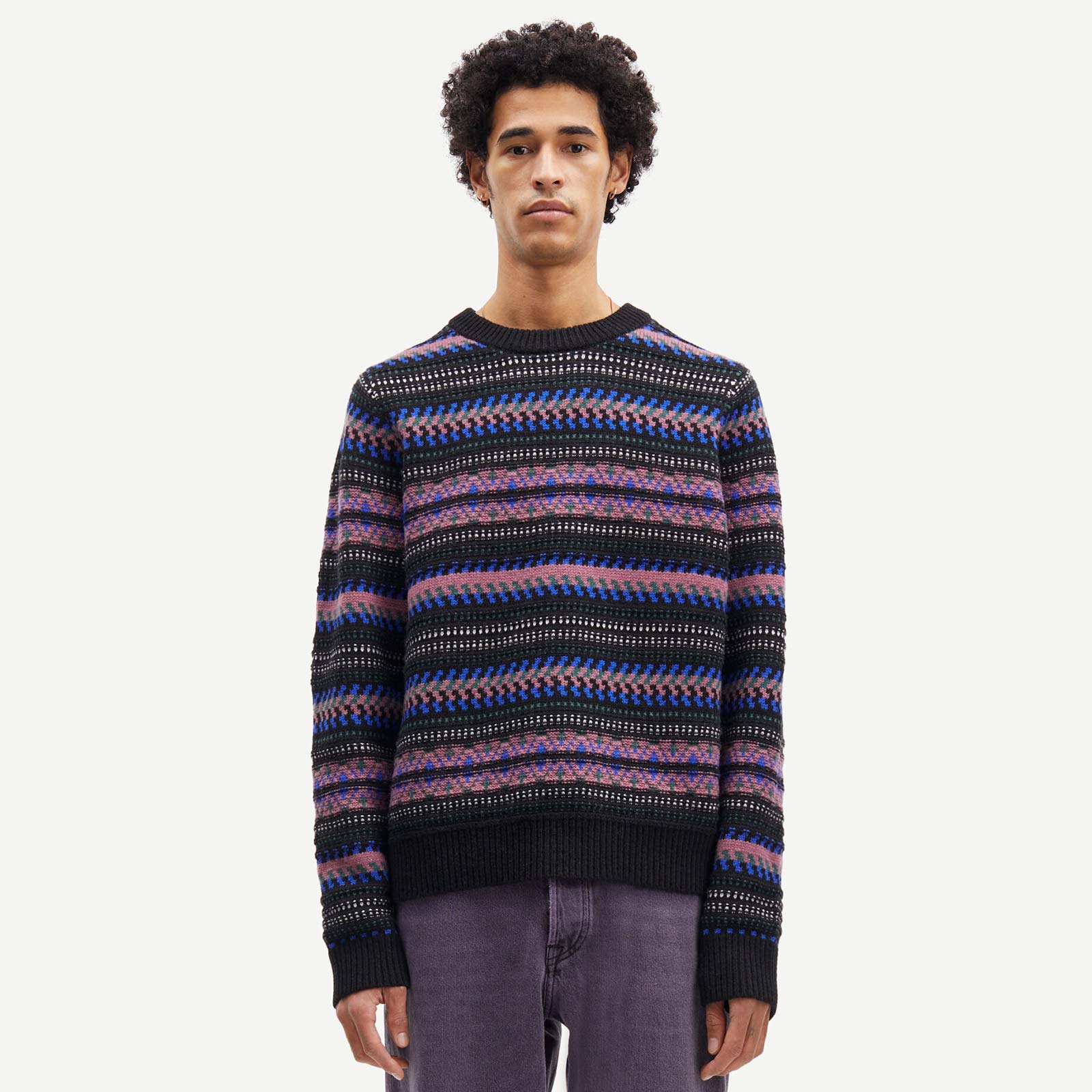 Tiago Crew Neck Jumper tulipwood striped