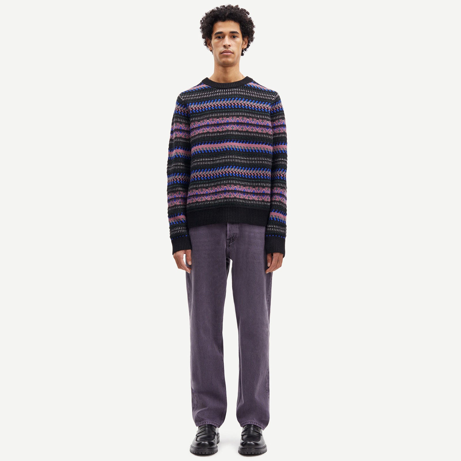 Tiago Crew Neck Jumper tulipwood striped