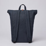 Dante Backpack navy with cognac brown leather