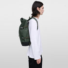 Icon Rolltop Backpack L dawn green/dark brown leather Sandqvist