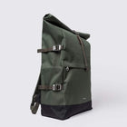 Icon Rolltop Backpack L dawn green/dark brown leather Sandqvist