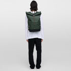 Icon Rolltop Backpack L dawn green/dark brown leather Sandqvist