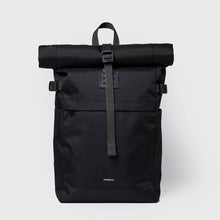 Icon Rolltop Backpack M black/black leather Sandqvist