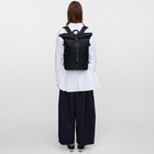 Icon Rolltop Backpack M black/black leather Sandqvist