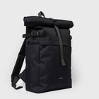 Icon Rolltop Backpack M black/black leather Sandqvist