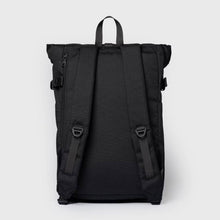 Icon Rolltop Backpack M black/black leather Sandqvist