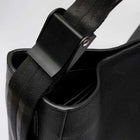 Leather Hobo Tote Bag 14" black