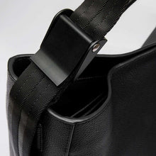 Leather Hobo Tote Bag 14" black