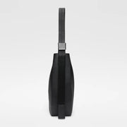Leather Hobo Tote Bag 14" black