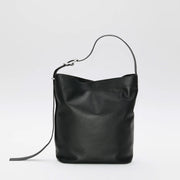 Leather Shopper Bag black