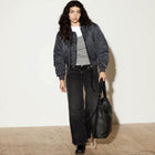 Leather Shopper Bag black
