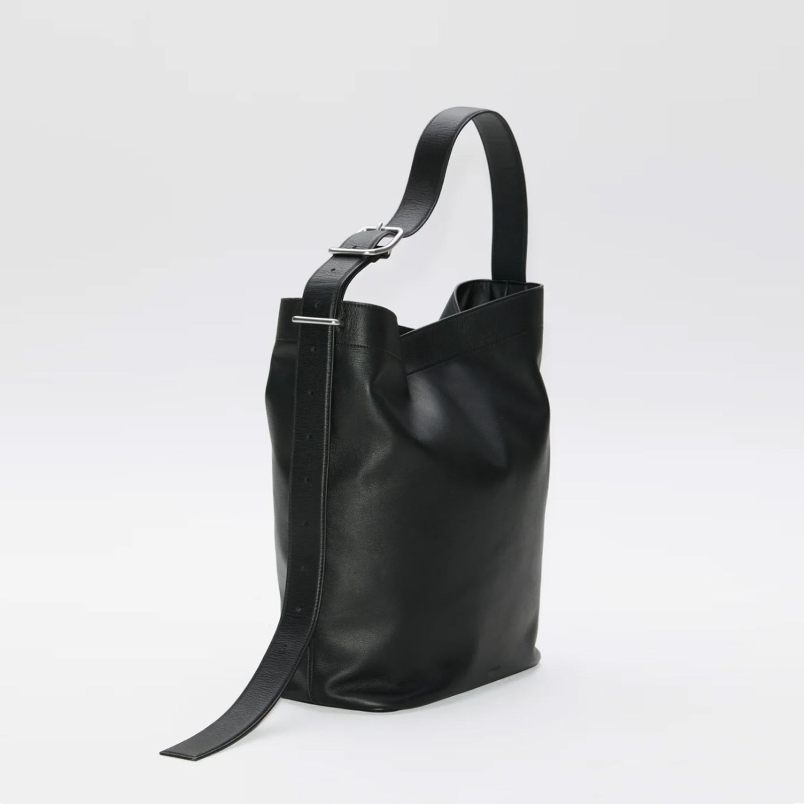 Leather Shopper Bag black