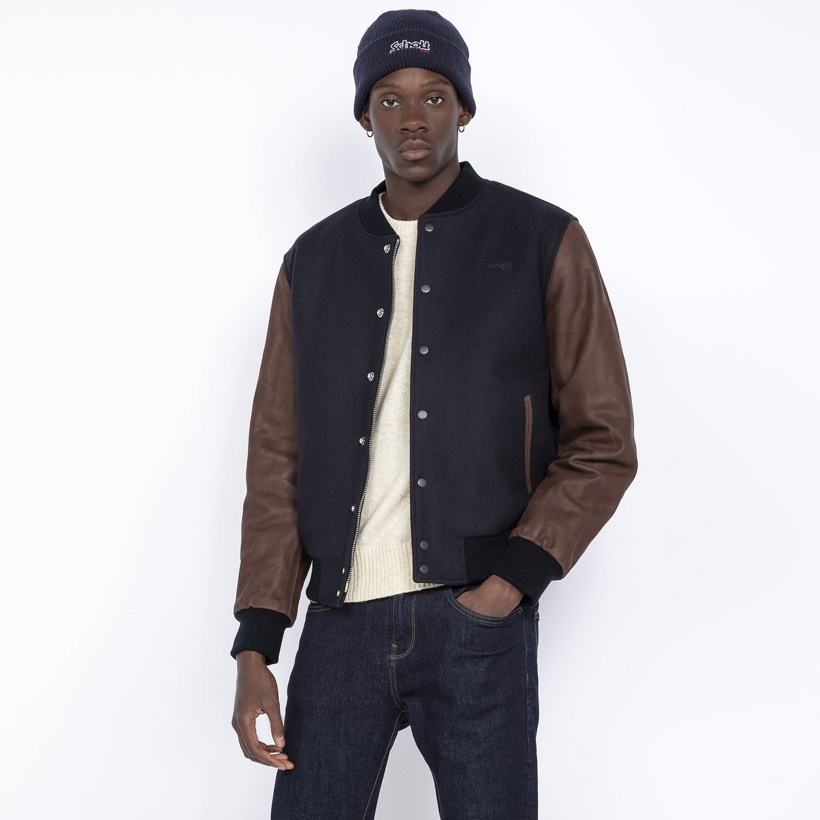 Varsity Jacket LCUSA navy/brown