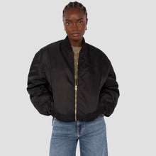 Cropped Oversized Bomber black