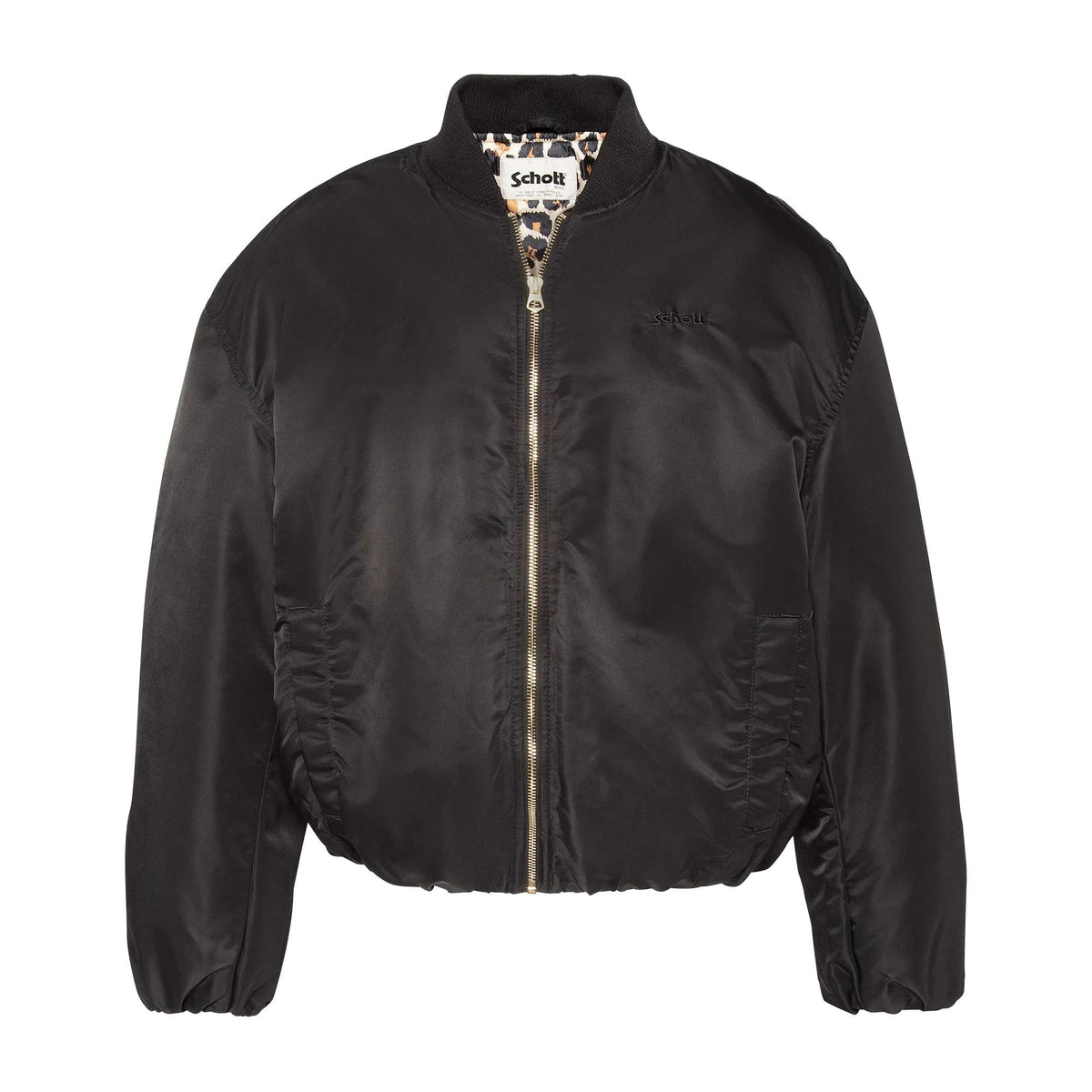 Cropped Oversized Bomber black
