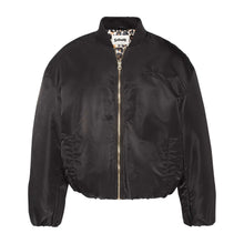 Cropped Oversized Bomber black