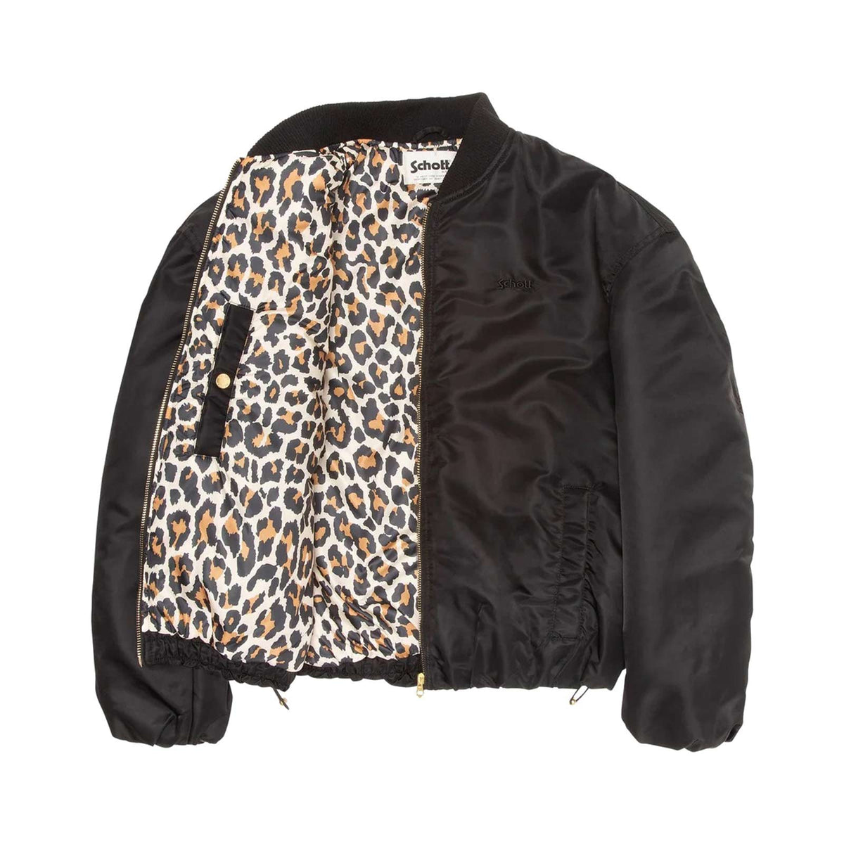 Cropped Oversized Bomber black