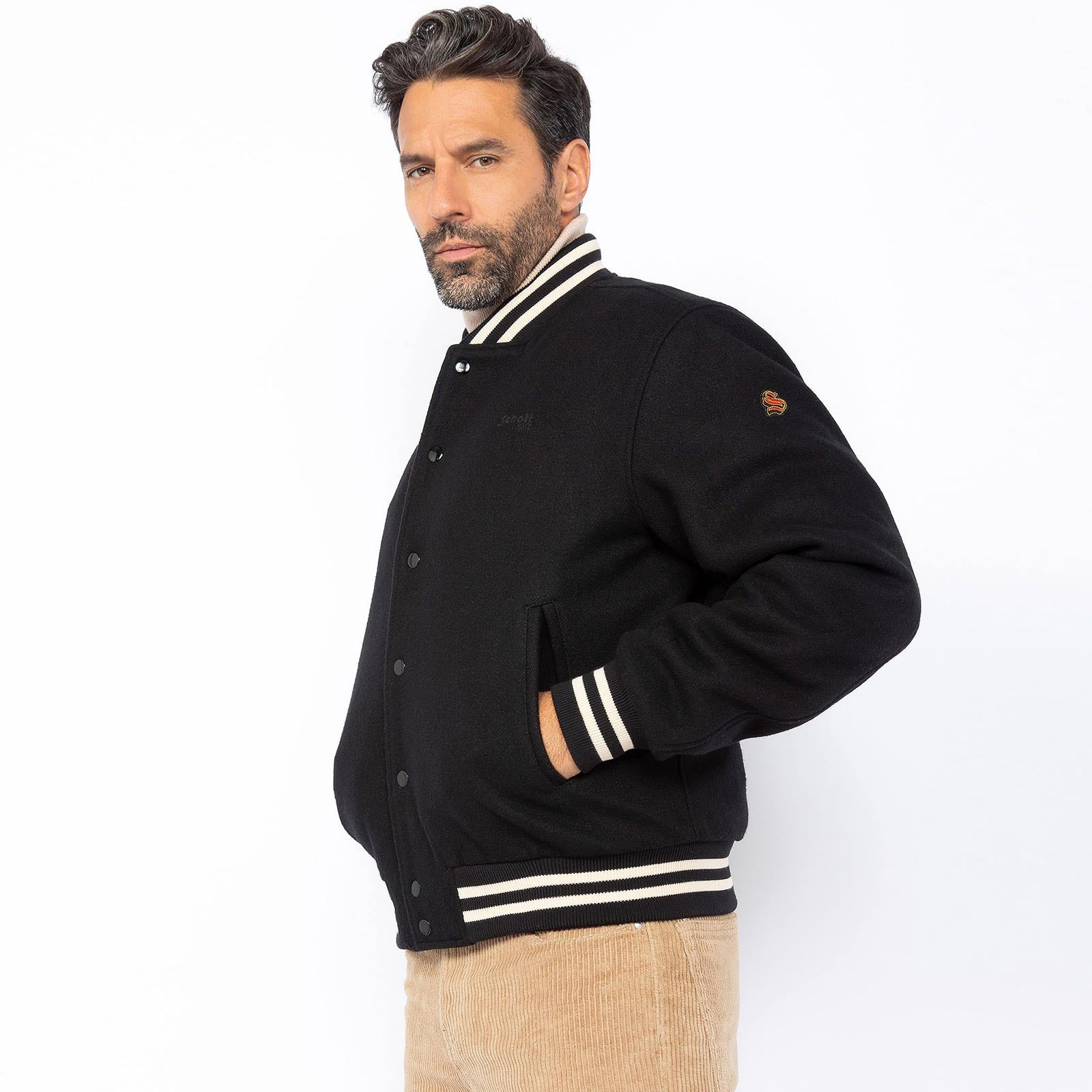 Duse Wool College Jacket black