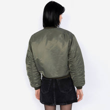 Womens 90s Oversized Airforce Bomber sage kaki