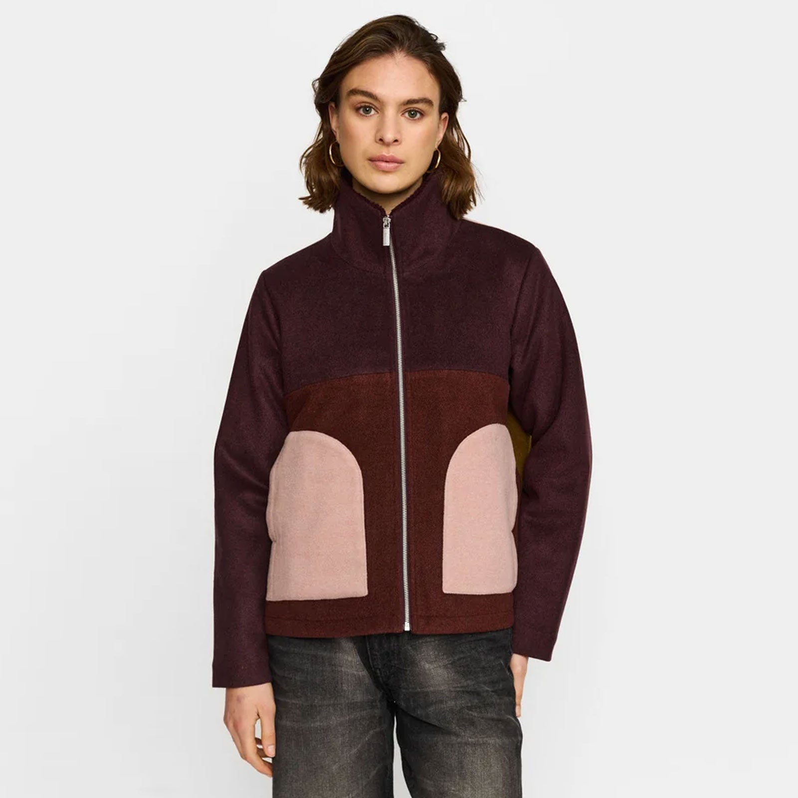 Block Jacket burgundy