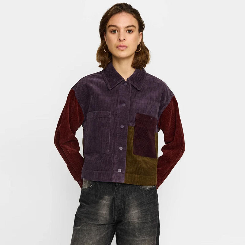 Cropped Shirt Jacket darkpurple