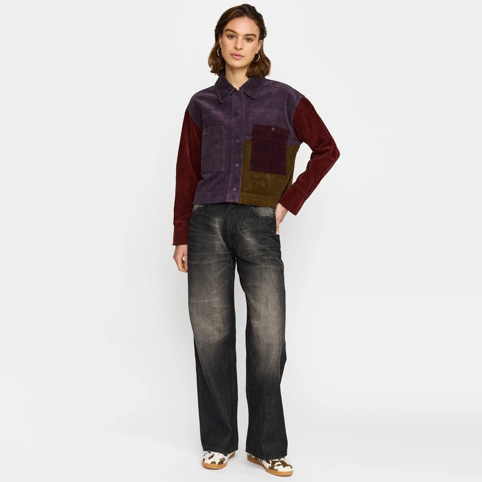 Cropped Shirt Jacket darkpurple