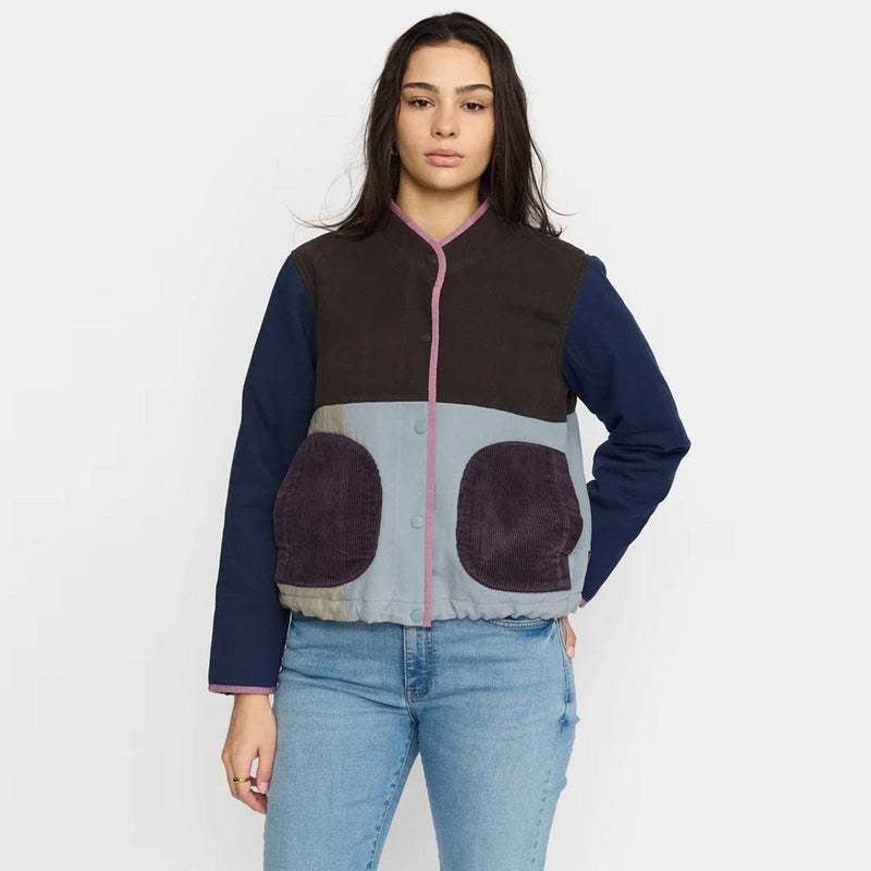 Quilted Patchwork Jacket blue