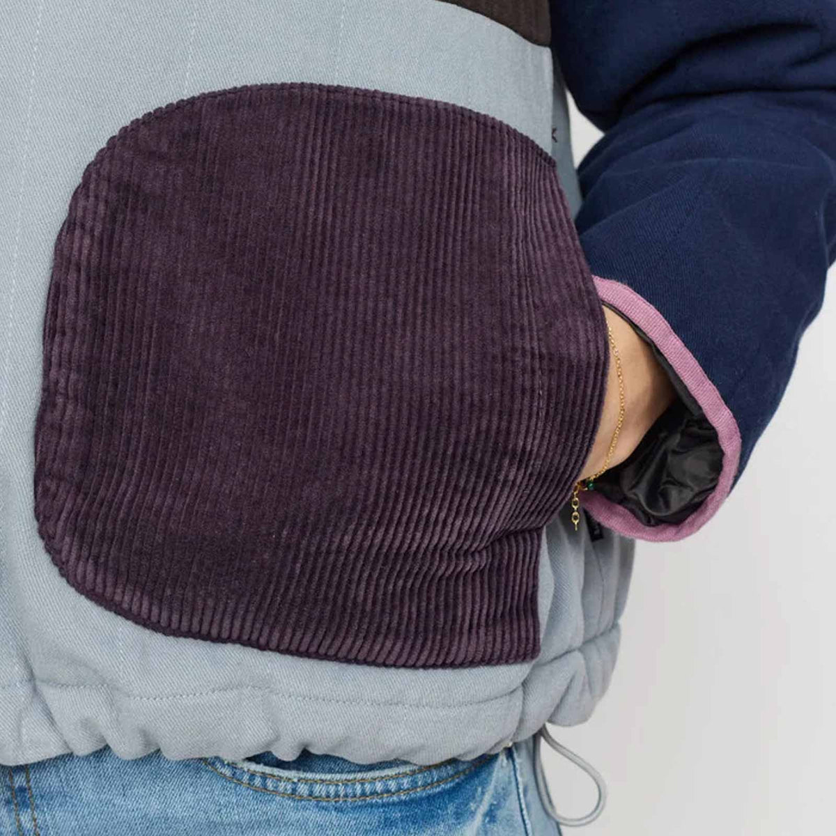 Quilted Patchwork Jacket blue