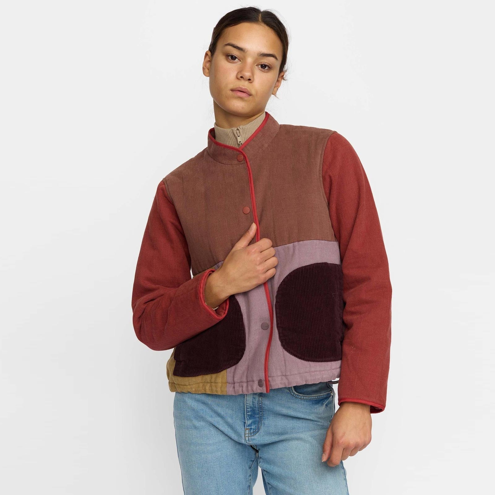 Quilted Patchwork Jacket brown Selfhood