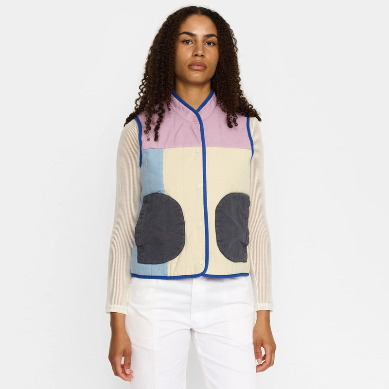 Quilted Patchwork Vest light purple Selfhood