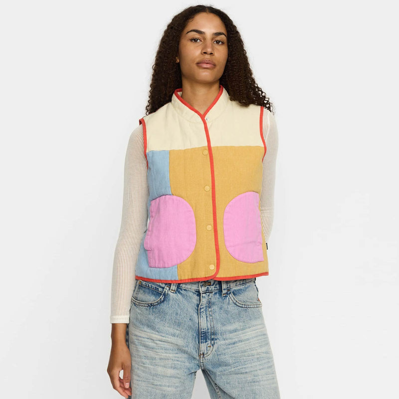 Quilted Patchwork Vest offwhite Selfhood