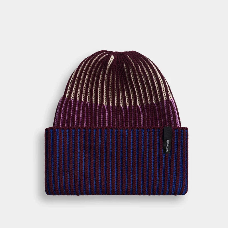 Rib Block Beanie burgundy