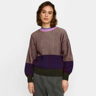 Rib Block Knit burgundy