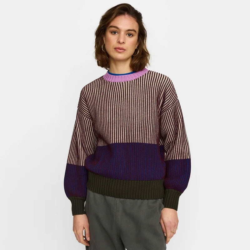 Rib Block Knit burgundy