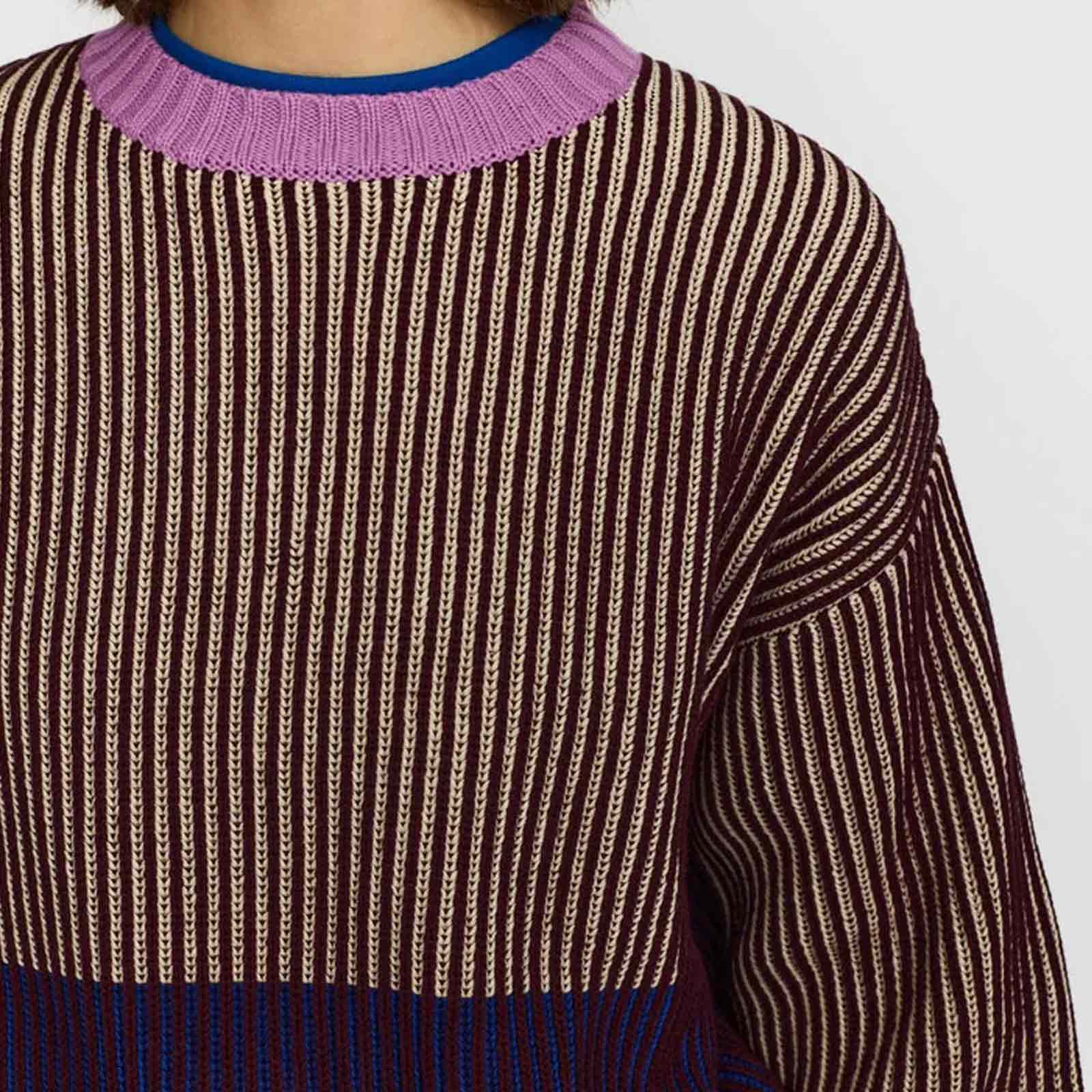 Rib Block Knit burgundy