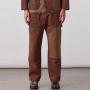 Patchwork Utility Chef Pants brown