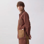Patchwork Utility Chef Pants brown