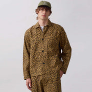 Patterned Easy Chef Overshirt  brown leopard