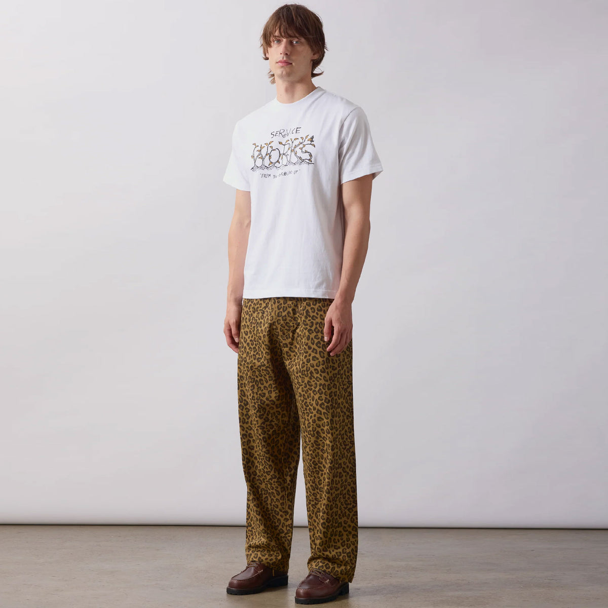Patterned Easy Chef Pants brown leopard