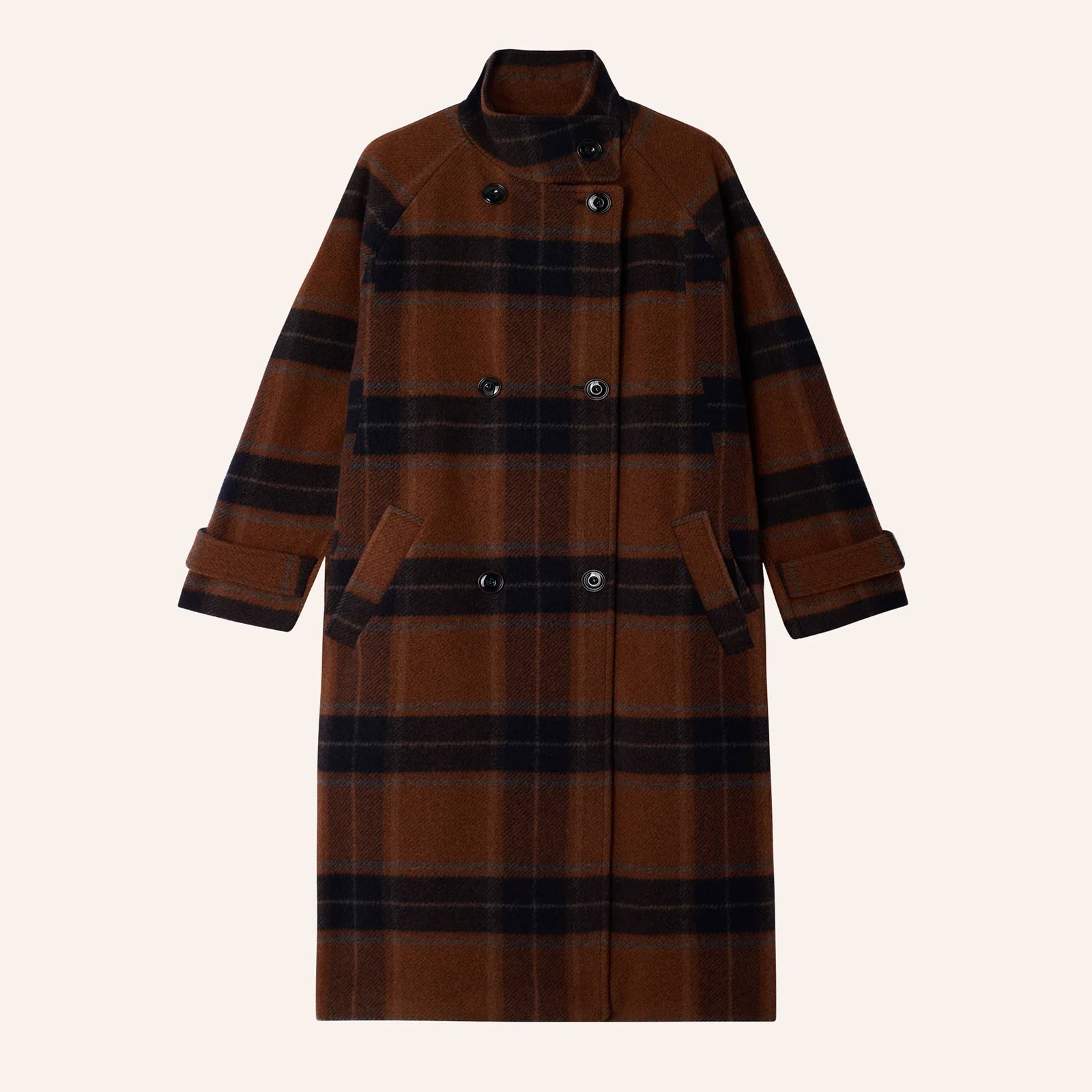 Bleechecks Mid Lenght Coat navyrust Sessùn