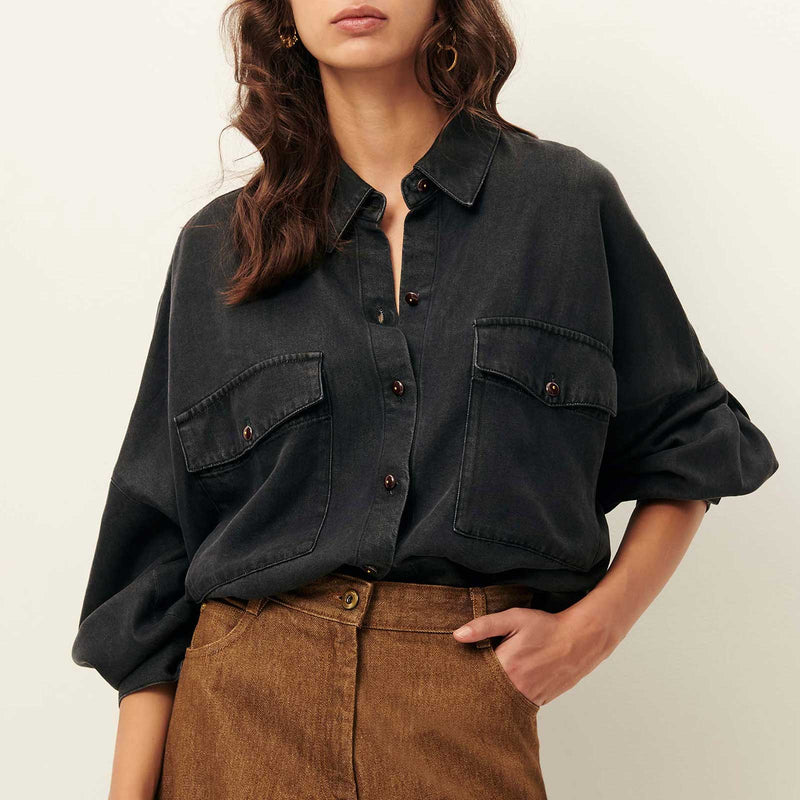 Botaniella Shirt broken black Sessùn