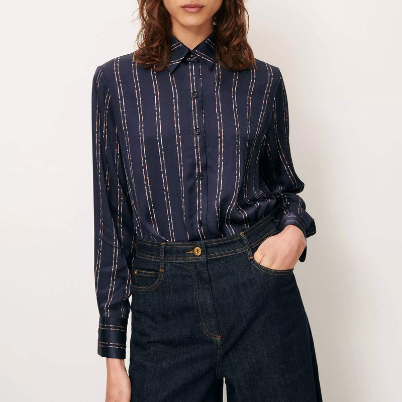 Britjet Blouse navy plumikat Sessùn