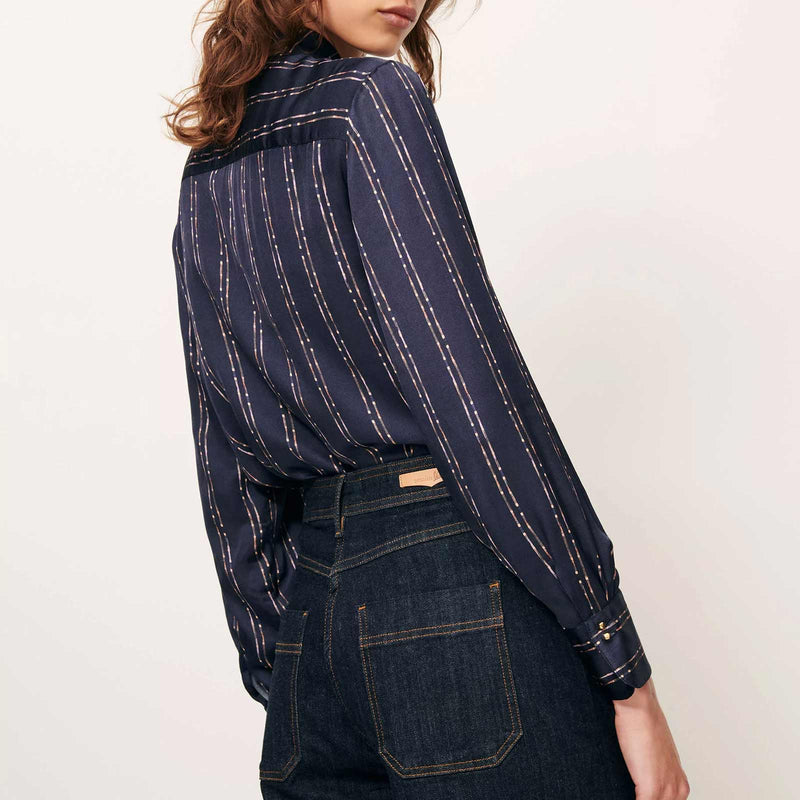 Britjet Blouse navy plumikat Sessùn