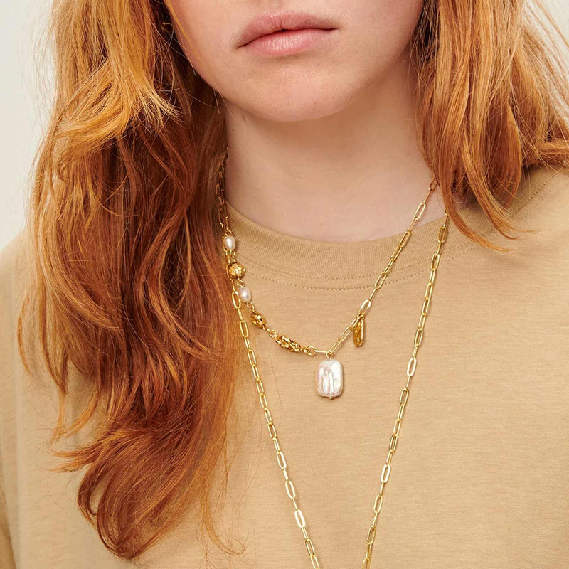 Choya Pearl R Necklace doré Sessùn