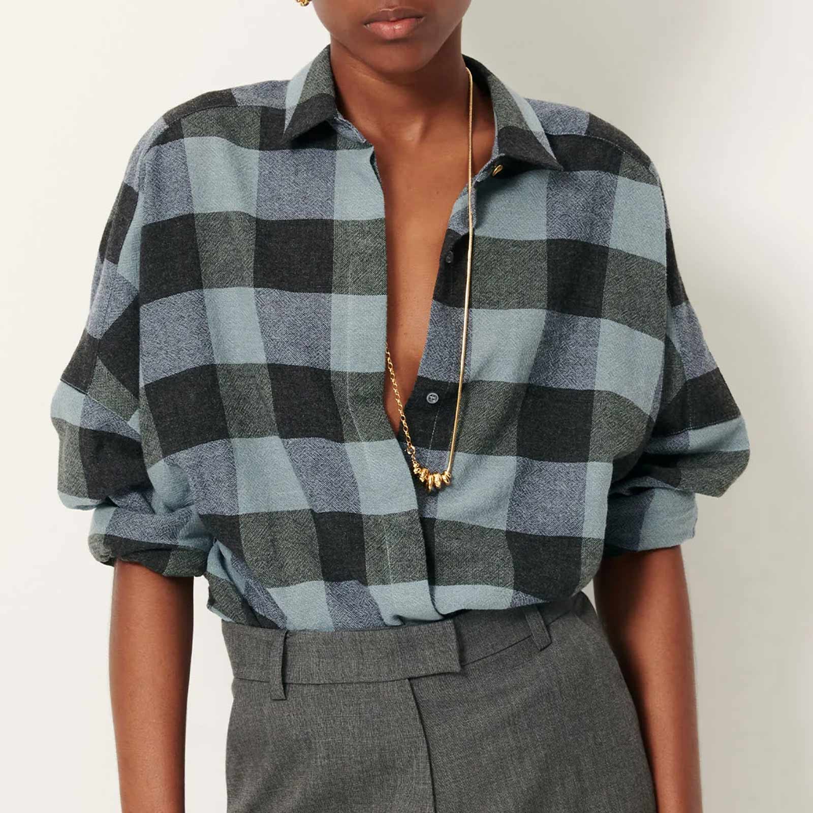Deliwool Shirt smocky blue Sessùn