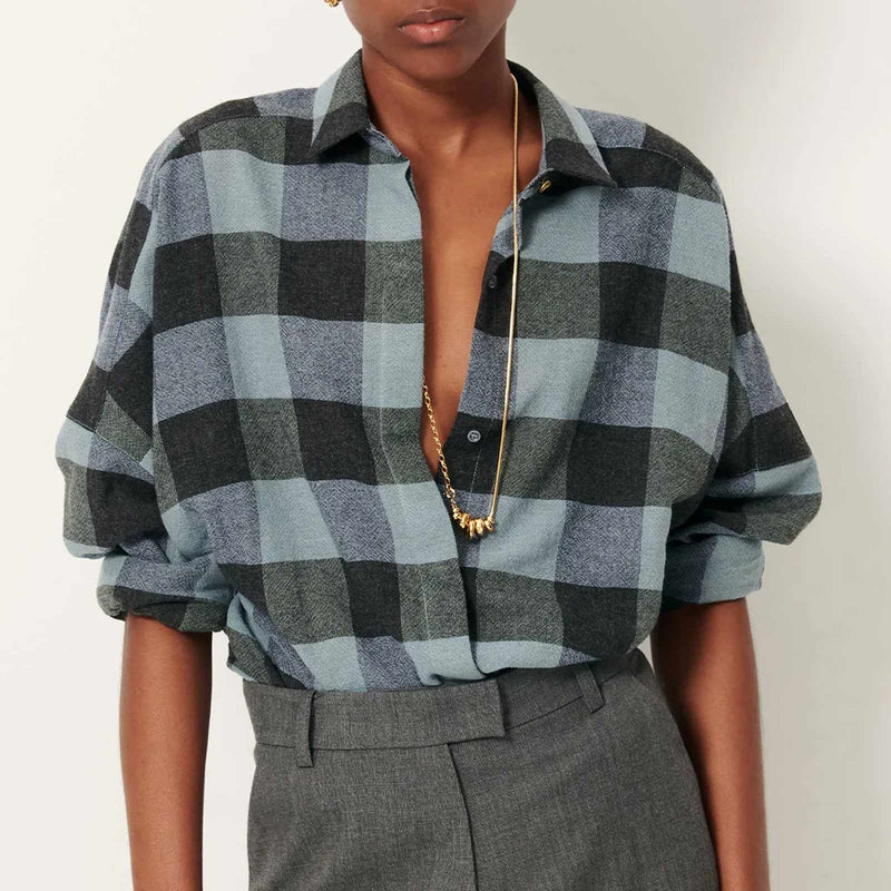 Deliwool Shirt smocky blue Sessùn