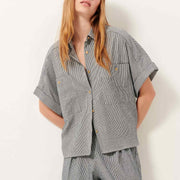 Della Blouse coutil blue