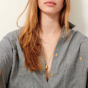 Della Blouse coutil blue